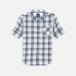 Allen Solly Kids White Checks Slim Fit Shirt-picture-6