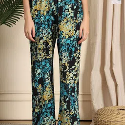 TAG 7 Women Pack Of 2 Printed Cotton Mid-Rise Lounge Pants-image-12