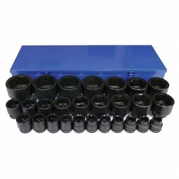 Westward Impact Socket Set Stainless Steel Black Oxide 7/8- 3 1/2 in, 21WM43-13