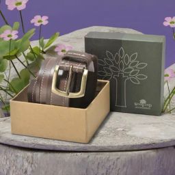 Woodland Brown Textured Leather Casual Belt for Men-picture-43