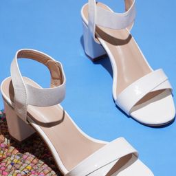 Dollphin White Block Heels-15