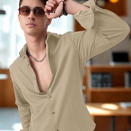 INDICLUB Spread Collar Long Sleeves Shirt-image-59