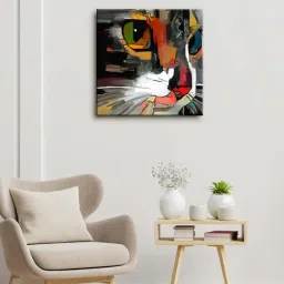999store Multicolor Cat Face Wall Painting-36