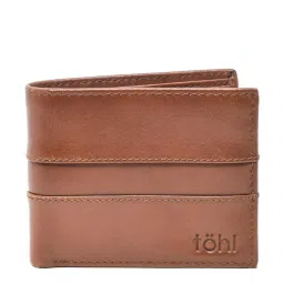 Tohl Lucca Tan Casual Leather Bi-Fold Wallet,Card Holder & Key Tag Set for Men image 2