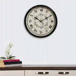 eCraftIndia Designer Round Analog Black Wall Clock-image-48