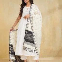 Fabindia White Printed Dupatta-14