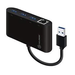 Alogic USB 3.0 SuperSpeed 3 Port HUB and Gigabit Ethernet Adapter (Black) image 1