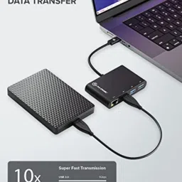 Alogic USB-C to Gigabit Ethernet & USB 3.0 SuperSpeed 3 Port USB Hub (Black) image 3
