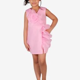 Foreverkidz Pink Solid Dress-image-55