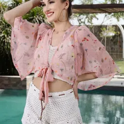 Sera Coral Printed Crop Shrug-picture-23
