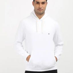 Tommy Hilfiger White Cotton Regular Fit Hooded Sweatshirts-image-53