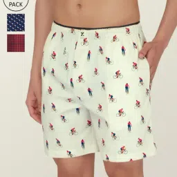 XYXX Multicolor Cotton Relaxed Fit Printed Boxers - Pack Of 3-image-13