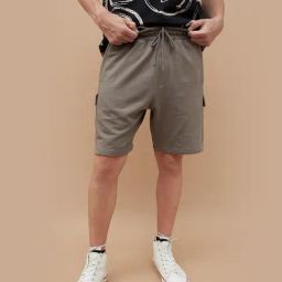 Smileyworld Brown Regular Fit Cargo Shorts-15