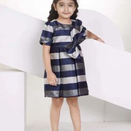 Peppermint Kids Navy Blue Jaquard Regular Fit 1 Dress-picture-20