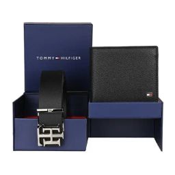 TOMMY HILFIGER Brockport Black Casual Leather Bi-Fold Wallet with Belt for Men-51