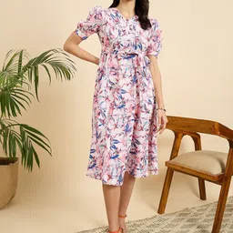 Mast & Harbour Women Printed Fit & Flare Midi Dress-picture-7
