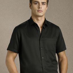 Louis Philippe Men Solid Spread Collar Pure Cotton Formal Shirt-picture-4