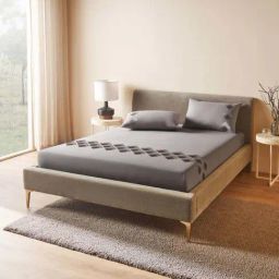 DDecor Grey Cotton 180 TC King Bedsheet with 2 Pillow Covers-picture-43