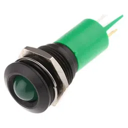 RS PRO Green Panel Mount Indicator 115 V DC. 230V AC, Mounting Hole Size 16 mm, Termination Type Solder Tab, Model No 207719-26