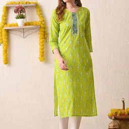 Jasoriya Women Floral Embroidered Cotton Sequinned Kurta-picture-15