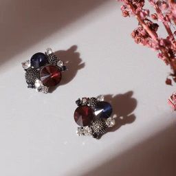 SOHI Crystal Textured Stud Earrings For Women-image-23