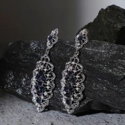 SOHI Rhinestone Textured Drop Earrings For Women-image-93