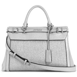 Guess Women's Silver Polyester Solid Satchel Bag-image-75