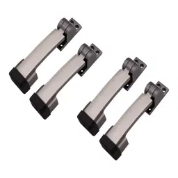 Atom 15.24 cm White Metal Black Silver Finish Black and Silver Kickdown Door Stopper (Pack of 4)-picture-36