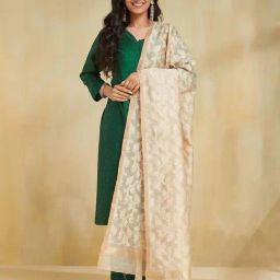 Fabindia Beige Embroidered Dupatta-47