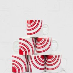 Femora Red Ceramic Handcrafted Tea Cups (0.18 L) - Set of 6-image-87
