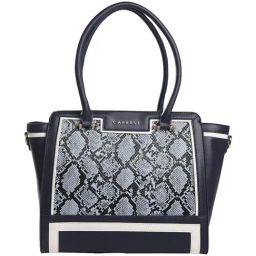 Caprese Ellis Navy Faux Leather Animal Effect Tote Handbag-image-86