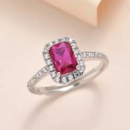 Ornate Jewels 925 Sterling Silver Synthetic Red Ruby Adjustable Statement Party Ring for Women-image-93