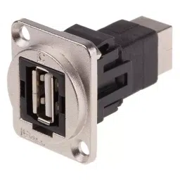RS PRO USB Connector Straight Panel Mount Socket Type A to B 2.0, 9075630-74