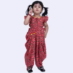 Twisha Girls Coral Regular Fit Printed Jumpsuit-image-9