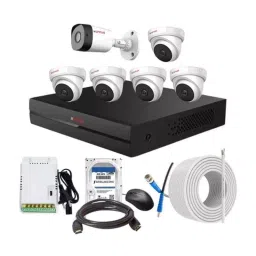 CP PLUS CCTV Combo Kit 2.4 MP Full HD Audio Indoor & Outdoor with 8 Channel DVR 1 Bullet, 5 Dome Camera, 8 Channel SMPS, 70 m Cable 500 GB HDD & Connectors-image-94