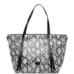 Caprese Saylor Black Faux Leather Animal Effect Tote Handbag-image-56