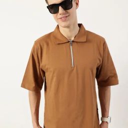 Thomas Scott Brown Relaxed Fit Solid Polo T-Shirt-image-34