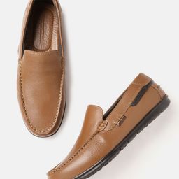 Woodland Men Round-Toe Leather Loafers-image-67