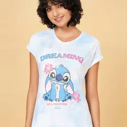 Dreamz by Pantaloons Blue Cotton Printed T-Shirt-image-85