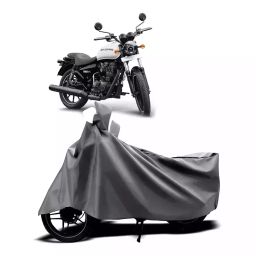 Auto Pearl Two Wheeler Cover with Bag for Royal Enfield Bullet, Silver-image-44