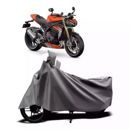 Auto Pearl Two Wheeler Cover with Bag for Triumph Speed Triple, Silver-image-77