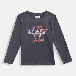 Eteenz Girls Wonder Woman Printed Pure Cotton T-shirt-image-27