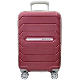 Swiss Military Red 8 Wheels Small Hard Cabin Trolley Bag-image-21