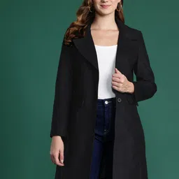 DressBerry Notched Lapel Collar Overcoat-image-103