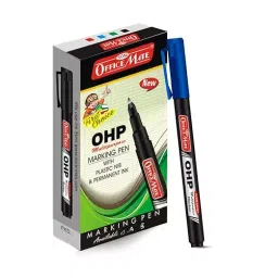 Soni Office Mate Permanent OHP/CD/DVD Marker 2.2 mm Fine Tip Fade Proof, Water Proof, Quick Drying Ink, Blue (Pack of 10)-picture-39
