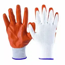 Robustt Polyester and Nylon Cut Resistant Gloves White and Orange Color, Standard Size, ‎FRONT-COATED-GLOVES (Pack of 1 Pair)-picture-8