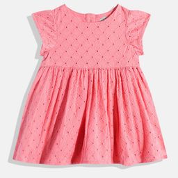 mothercare Infant Girl Schiffli Pure Cotton Fit & Flare Dress-image-25