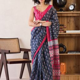 Mitera Ethnic Motifs Ready to Wear Ikat Saree-picture-23