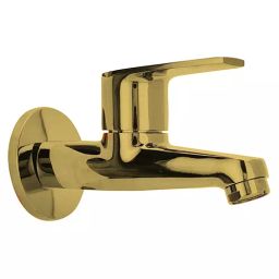Aquieen Entice Gold Brass Long Body Bib Cock with Wall Flange, AQN 331-image-6