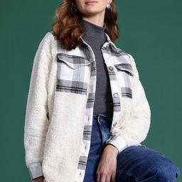 DressBerry Checked Longline Sherpa Jacket-picture-3